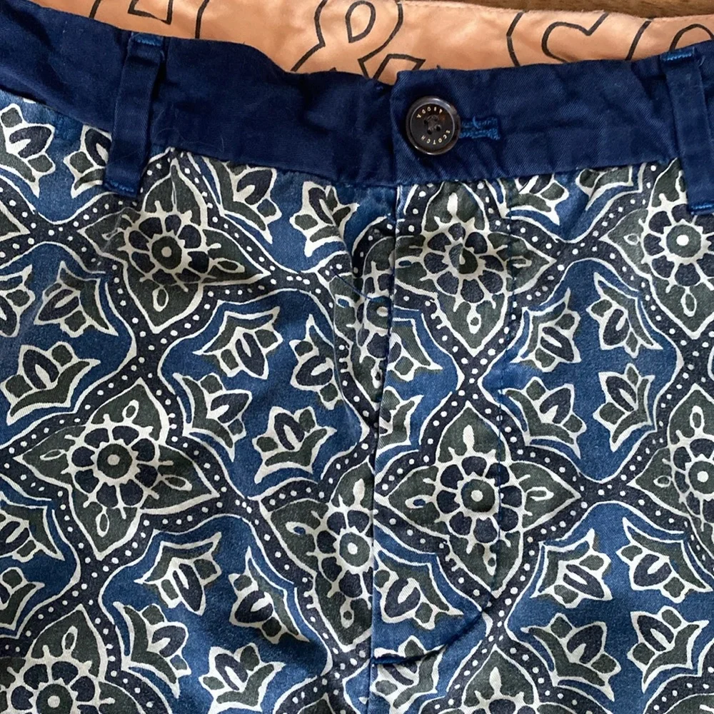 Scotch & Soda Navy Floral Patterned Shorts - Picture 2 of 8